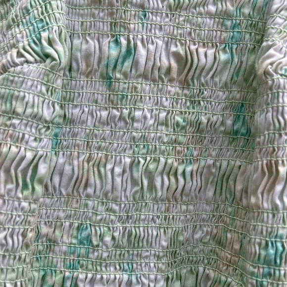 H&M Floral Scrunch Green, White, Light Blue Midi Dress - Picture 3 of 5